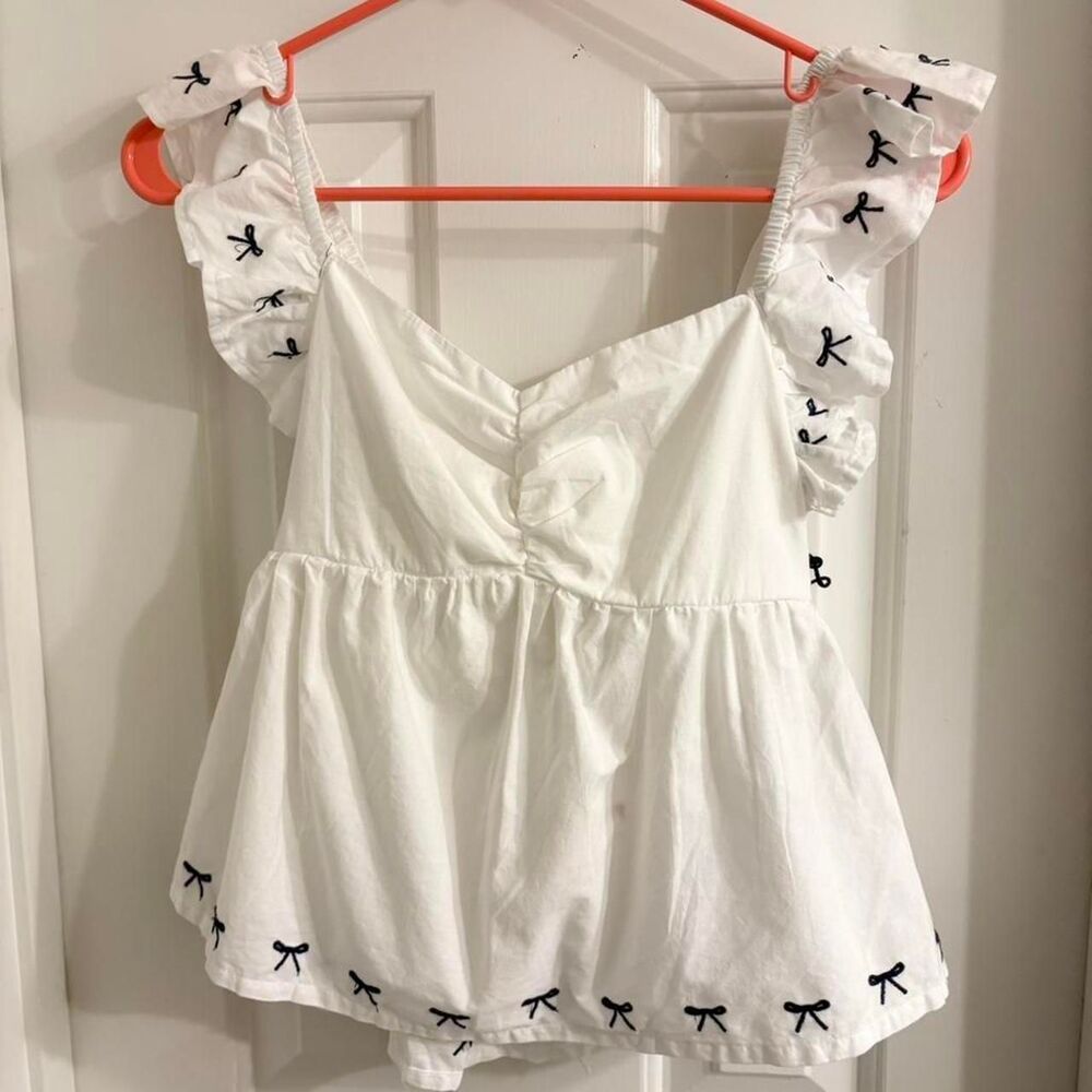 Coquette white Japna XS smock girlystile babydoll summer feminine cottagecore